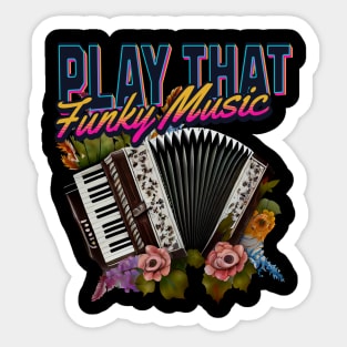 Funky Music Piano Accordion Sticker